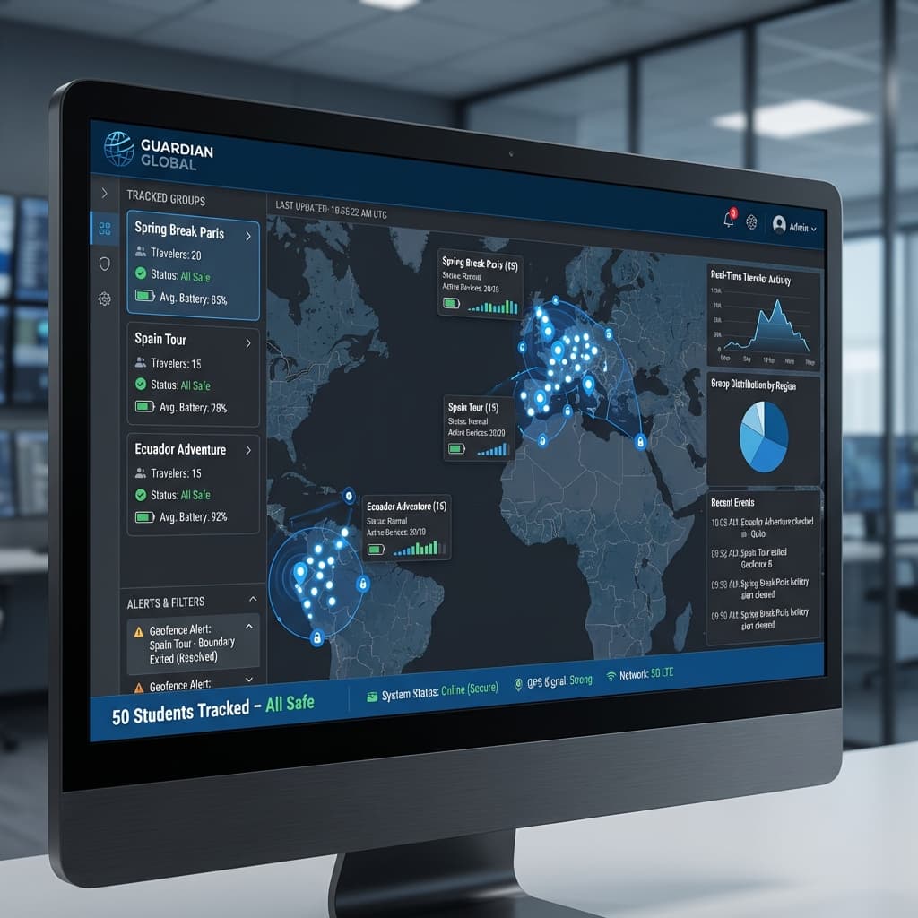 Agency Dashboard showing real-time student tracking